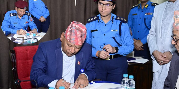 नेपाल प्रहरी अस्पताल र नेपाल नेत्रज्योति संघबीच समझदारी पत्रमा हस्ताक्षर