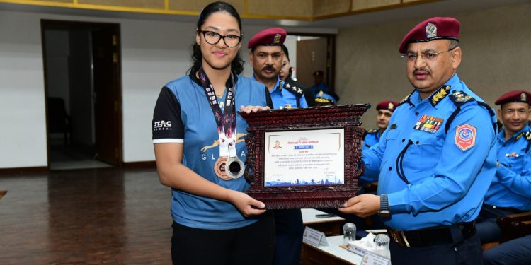 नेपाल प्रहरीमा आवद्ध टेबलटेनिस खेलाडी सम्मानित