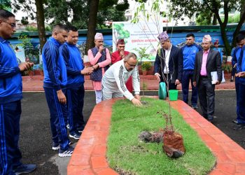 प्रहरी महानिरीक्षक दिपक थापाको प्रमुख आतिथ्यतामा वृक्षारोपण कार्यक्रम सम्पन्न