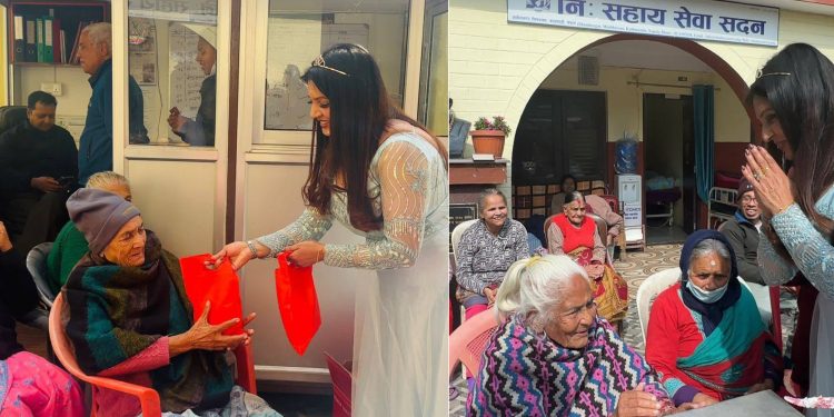 सविताद्धारा जन्मदिनको अवसरमा बृद्धबृद्धालाई खाद्यान्न र न्यानो कपडा वितरण